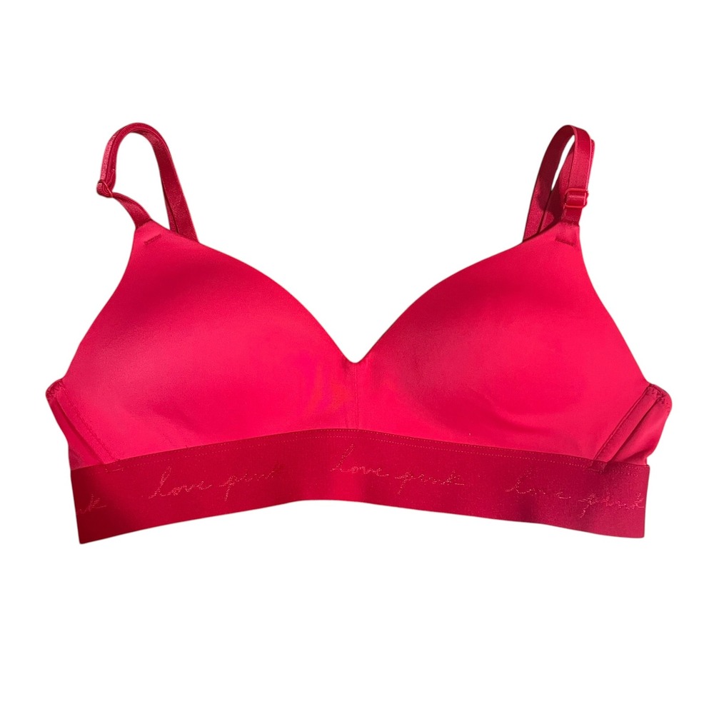 Victoria's Secret Love PINK Wear Everywhere Wireless Lightly Lined Bra Red 32A